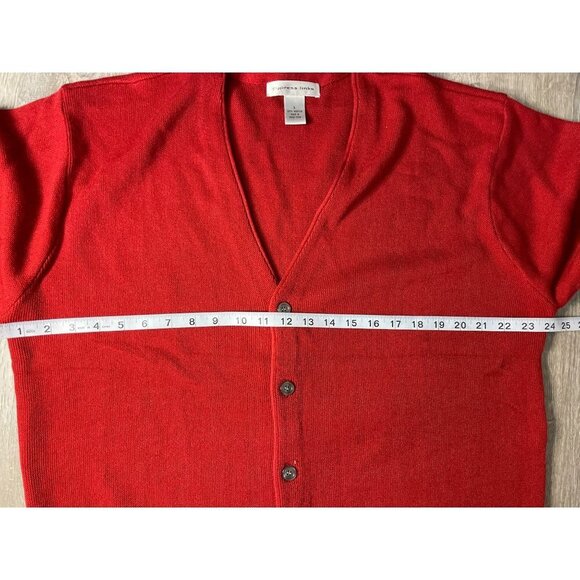 Cypress Links Red Long V Neck Buttoned Cardigan Golf Sweater Sz L - Picture 6 of 9
